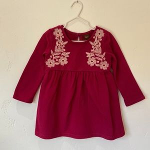 Tea Maroon Embroidered Dress- 18-24 M month
